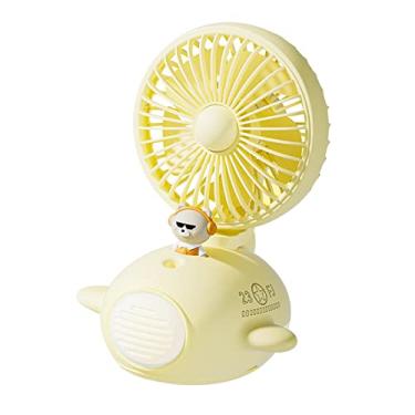Imagem de Ventilador de Mesa USB, Tanque de água de 150 Ml Com Spray Delicado e Umidificador Fofo para Quarto (Amarelo)