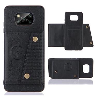 Imagem de Para Xiaomi Poco X3 Pro Case Couro Magnético Titular Carteira Cases Para Poko Poxo Pocco Little X 3 NFC X3Pro Slot para Cartão Capa Traseira, Preto, para POCO X3 NFC