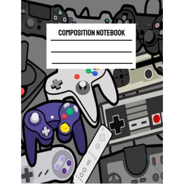 Imagem de Video Game Composition Notebook: Wide Ruled 8.5x11, 100 pages for kids, adults and teens, Primary Composition