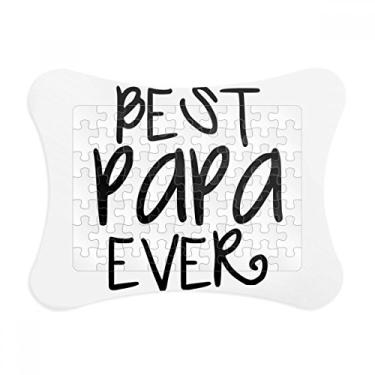 Imagem de Moldura de quebra-cabeça Bless Father Best Papa Ever Words Decoração de imagem Enfeite de jogo de quebra-cabeça