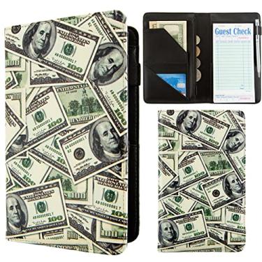 Imagem de Livro de servidor para garçonete com bolso com zíper, avental de garçonete, livros de cheques de convidados para garçonete, bloco de notas, apresentadores de cheques para restaurantes (dinheiro)