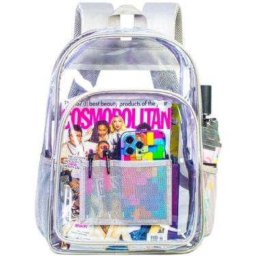 Imagem de Mochila transparente, mochila transparente resistente - cinza