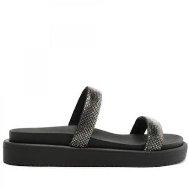 Imagem de Rasteira Anacapri Papete Rasteira Preta Duas Tiras Glam-Feminino