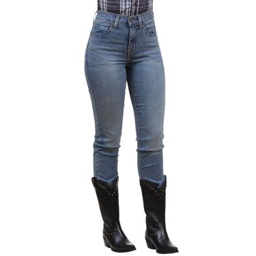 Imagem de Calça Jeans Feminina Azul 724 Straight Levi`s 37014