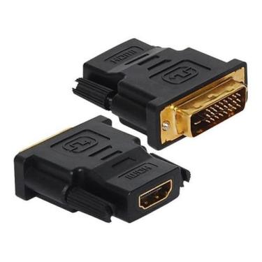 Imagem de Adaptador Dvi-D Macho 24+1 X Hdmi Femea Contatos Dourados - Generico