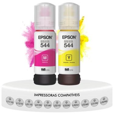 Imagem de Kit 2 Cores T544 Epson Magenta Amarela Original L1110 L3110 L3150 L519