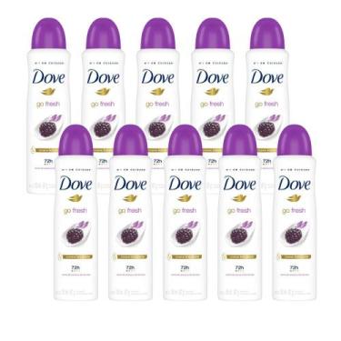 Imagem de Kit 10 Desodorante Antitranspirante Aerosol Dove Go Fresh Amora e Flor