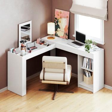 Imagem de Penteadeira Escrivaninha Organizadora de Canto Star Branco