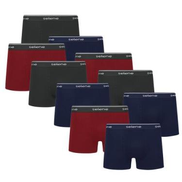 Imagem de Kit 10 Cueca Selene Masculina Algodão Plus Size Boxer Box, Sortido, X3