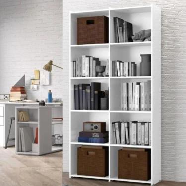 Imagem de Estante para Livros Holanda Branco 10 Nichos Brienza - Brienza Movelar
