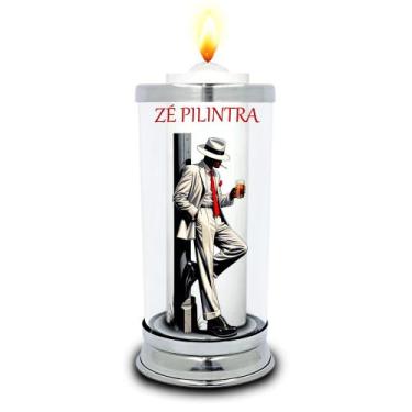 Imagem de Protetor de Velas 7 dias Malandro Zé Pilintra Vidro Castiçal - Balaio 