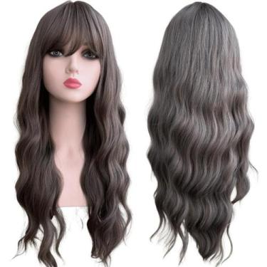 Imagem de Peruca longa ondulada com franja wig fibra premium 65cm - LIONSWIG, Pl