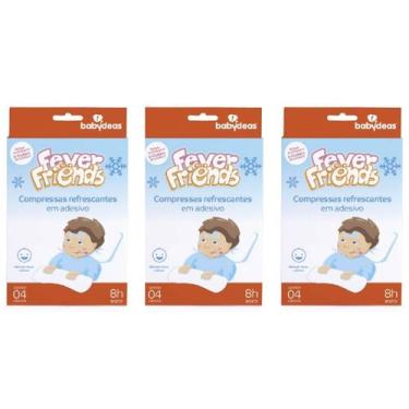 Imagem de Compressa Refrescante em Adesivo Alívio Febre Kit Com 3 - Fever Friend