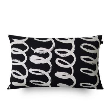 Imagem de Almofada Retangular Preta Espiral 30x50cm Branco - FASTLAR