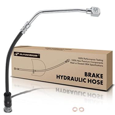Imagem de A-Premium Mangueira hidráulica de freio lateral do motorista dianteiro compatível com modelos selecionados Cadillac, Chevy e GMC - Escalade, Blazer, K1500, K2500, Tahoe, Yukon - Substituição #