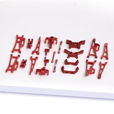 Imagem de Oisunt 21/PCS Metal Repalcement Part Kit for Hyper Go H14BM, 14209, 14210 1/14th RC Car Upgrades, Spare Aluminium Accessory Full Set with Screws(Red)