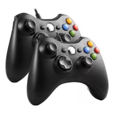 Imagem de Kit 2 Controle Xbx 360 com Fio USB Compacto Ergonomico Compacto - prim