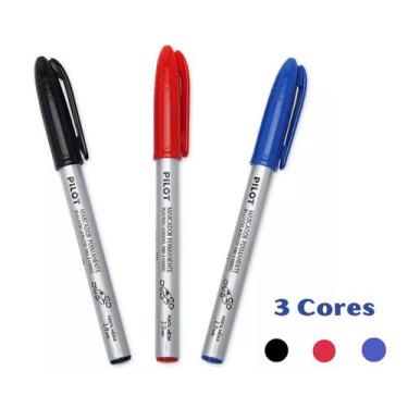 Imagem de Caneta Marcador Permanente Pilot CD/DVD 2.0 Pt,Az,Vm 3 Cores