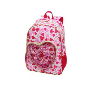 Imagem de Mochila Infantil Corações Vermelhos Menina Escolar PackMe - Pacific
