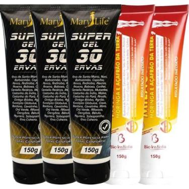 Imagem de Kit 3 Super Gel 30 Ervas 150g + 2 Pomada Massageadora Milagrosa 150g -