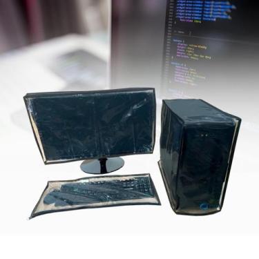 Imagem de Capa computador pc monitor 25,26 e 27 pol. + cpu + teclado com zíper  
