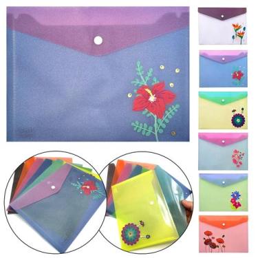 Imagem de Pasta A5 Transparente Envelope Documento 24x18cm Floral - Tris, 2