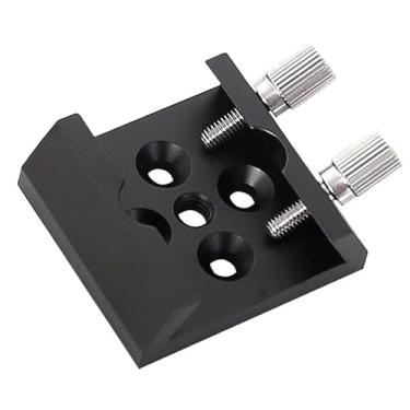 Imagem de AsrMyjcx Base de cauda de para telescópio, placa de ranhura de de metal profissional, adaptador para astrofotografia do céu, Preto