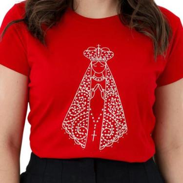 Imagem de Blusa T-Shirt Nossa Senhora Aparecida Vermelho Rubi - Loja Mãe Apareci