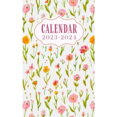 Imagem de Pocket Calendar 2023-2024 for Purse: Small Size Monthly Pocket Planner for Purse - From September 2023 To December 2024 | Model25 - Floral Botanical ... | Important Dates | Password Keeper | Notes