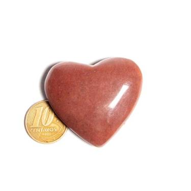 Imagem de Coração Quartzo Vermelho Pedra Natural 35 a 45mm 30g Tipo B - Cristais