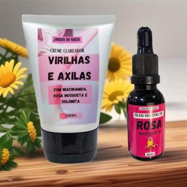 Imagem de Kit Creme Clareador de Virilhas e axila + óleo de Rosa Mosqueta 100% P
