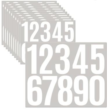 Imagem de Jiepuxiter Números de casa de vinil de 10 folhas - números de caixa de correio à prova d'água de 7,6 cm, adesivos autoadesivos para caixa de correio, carros, barcos, janelas, portas e apartamentos