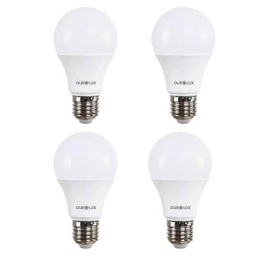 Imagem de 4 Lâmpada LED Bulbo 9w Superled Ouro Biv 6500k Ourolux