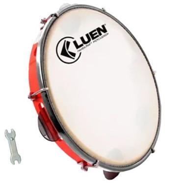 Imagem de Pandeiro Luen Profissional 12" Pele Leitosa Premium - NoBrand, VERMELH
