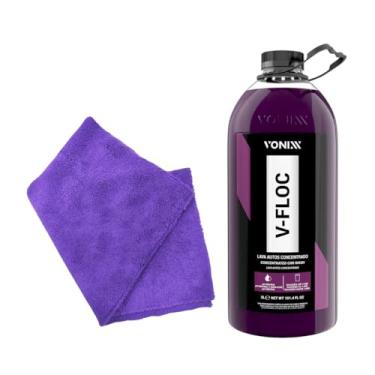 Imagem de V-Floc, Shampoo Automotivo Concentrado, 3L, com Pano de Microfibra Roxo