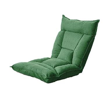 Imagem de ZABEES Banco de descanso para os pés, espreguiçadeira dobrável, varanda, lazer, ajustável, sofá preguiçoso, banco de tatami, removível e lavável, espreguiçadeira, para sala de estar, assento