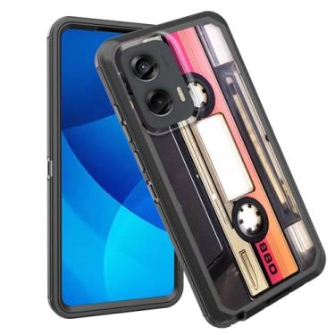 Imagem de GFEWYTJYJ Capa para Moto G Stylus 5G 2024, proteção total de 3 camadas à prova de choque, resistente, resistente e alto impacto, capa rígida para Motorola Moto G Stylus 5G 2024, fita cassete de áudio