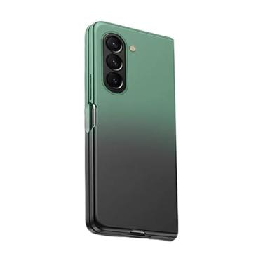 Imagem de BMLLQSS Capa de PVC para Samsung Galaxy Z Fold 5/dobrável 4 - acabamento fosco, antiqueda, design gradiente original, superfície repelente de óleo, proteção de lente - escolha elegante, cor