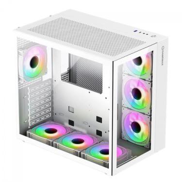 Imagem de Gabinete Gamer Aquario Gamemax Lucent White, Mid Tower, ATX, Vidro Tem