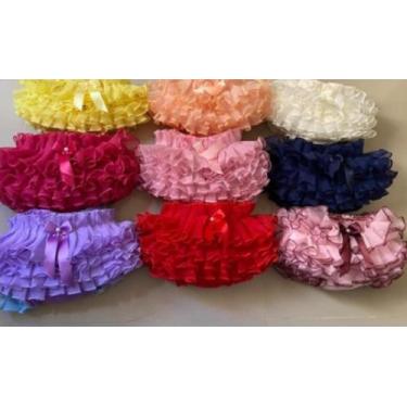 Imagem de combo com 5 Calcinha Tapa Fraldas Bunda Rica Fru- Fu Babados 5 Unidade