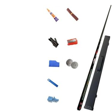 Imagem de Taco de Sinuca Profissional 1/2 Estrutura Taco de Bilhar de Bordo Canadense 147cm (58in) - Cabeça de Haste Não Intercambiável 10mm/11.5mm/13mm (C Tacos de bilhar e acessórios+ barril box A, 13mm)