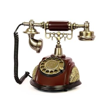 Imagem de TelPal Corded Old Fashion Decoração de telefone fixo antiga 1960, sistema de decoração de telefone para casa com fio, estilo antigo de cerâmica, 3108a