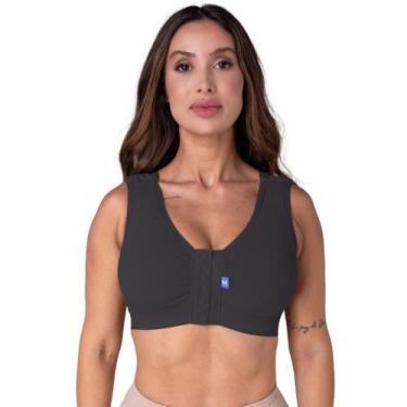 Imagem de Sutiã Pós-cirúrgico Alça Larga Sem Costura Seamless Rigel, Preto, GG