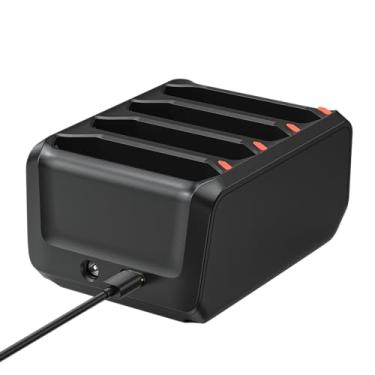 Imagem de Kit de suporte de carregamento de bateria com 4 compartimentos para scanners de código de barras Zebra TC51 TC52 TC56 TC57 TC510 TC52X TC520L, compatível com bateria BT-000314, estação de carregamento