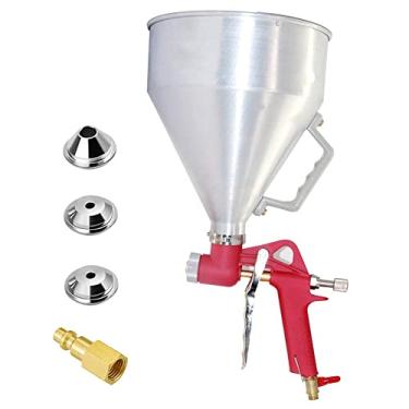 Imagem de Joywayus Pistola de pulverização Air Hopper com pulverizador de pintura de gesso 4,0 mm/6,0 mm/8,0 mm, prata, 6 litros, reto