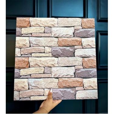 Imagem de Kit 20 Placas Revestimento EPS 3d Alto Relevo Textura Decoração - Belo