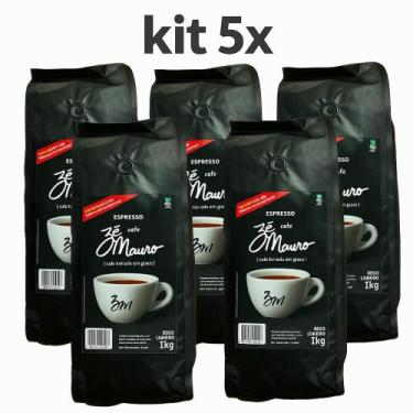 Imagem de Kit 5 Café Torrado Em Grãos Espresso Zé Mauro Pacote 1kg