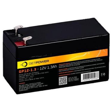 Imagem de Bateria Selada 12V 1.3ah GetPower - Tecnologia Agm Vrla