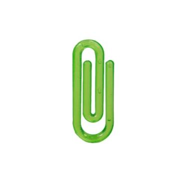 Imagem de Clips Plástico 2,5cm Organização Papel Escritório Clipes Prendedor Colorido (Verde Limão, 100)