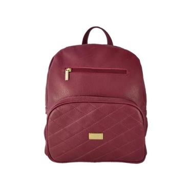 Imagem de Mochila Feminina Topgrife Matelassê Couro Bordô